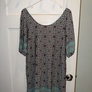 Pink & Blue Women’s Scoop Neck Tunic Maternity Dress